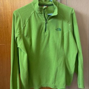 The North Face womens green fleece quarter zip